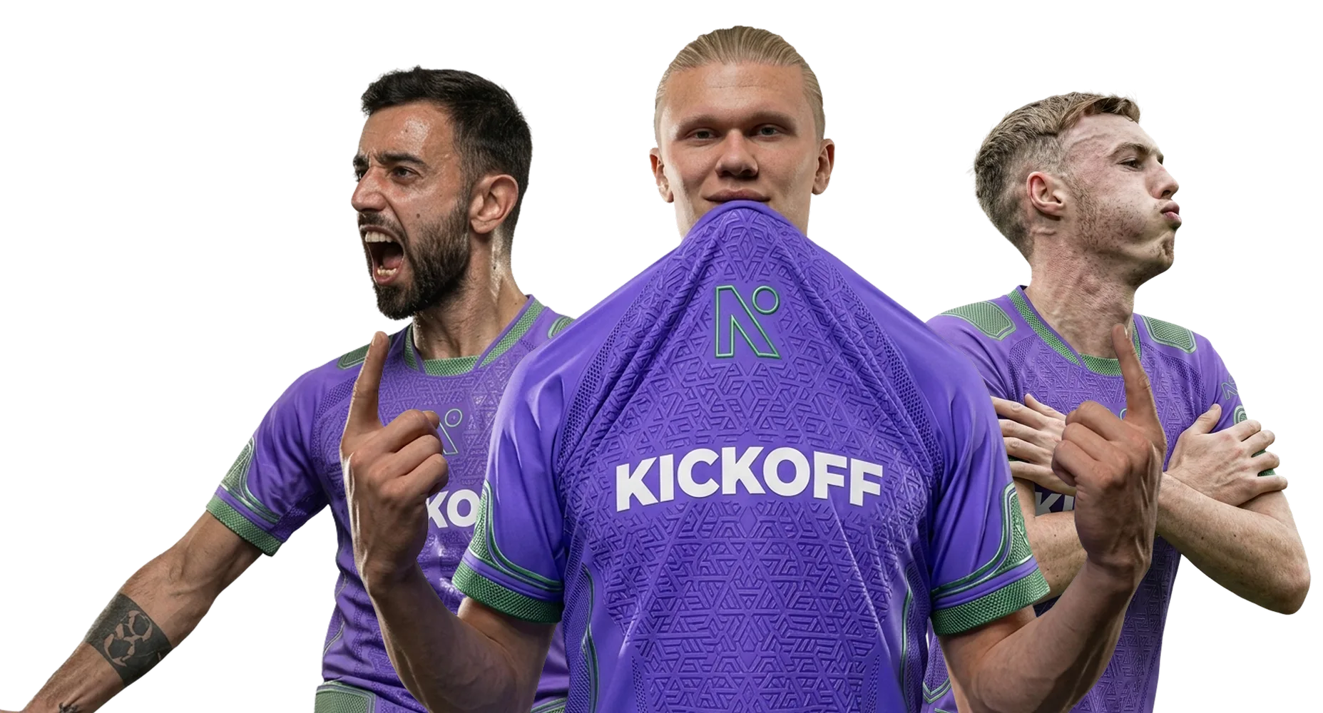 Footballers mid-play